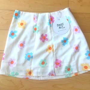 Princess Polly Mishka Mini Skirt White Brand New
